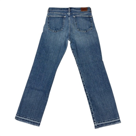 Lucky Brand Denim - Lucky Brand Jeans‎ Womens Size 27 Candiani Denim Straight Leg Blue Wash Distress
